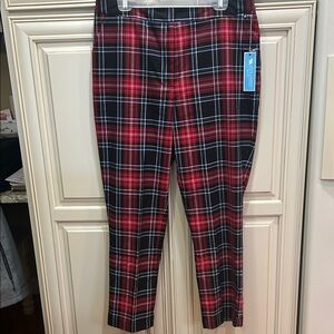 Plaid Women's Pants - Black and Red